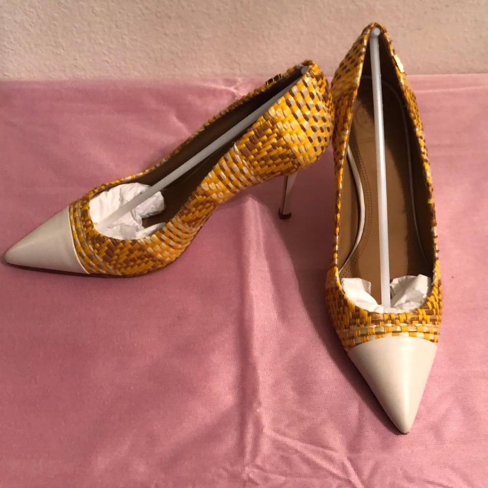 Tory Burch Penelope Daylily/Linen Pumps NEW IN BOX